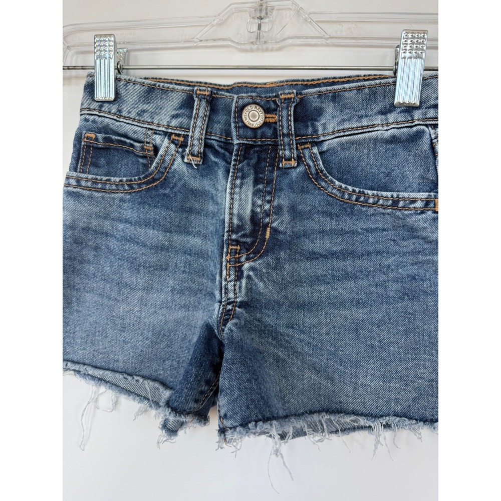 Old Navy Kids Blue Denim Cutoff Shorts High Rise Adjustable‎ Waist Size 7 Slim
